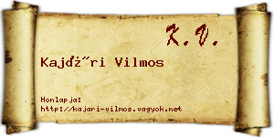 Kajári Vilmos névjegykártya