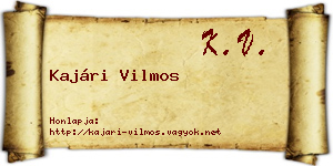 Kajári Vilmos névjegykártya